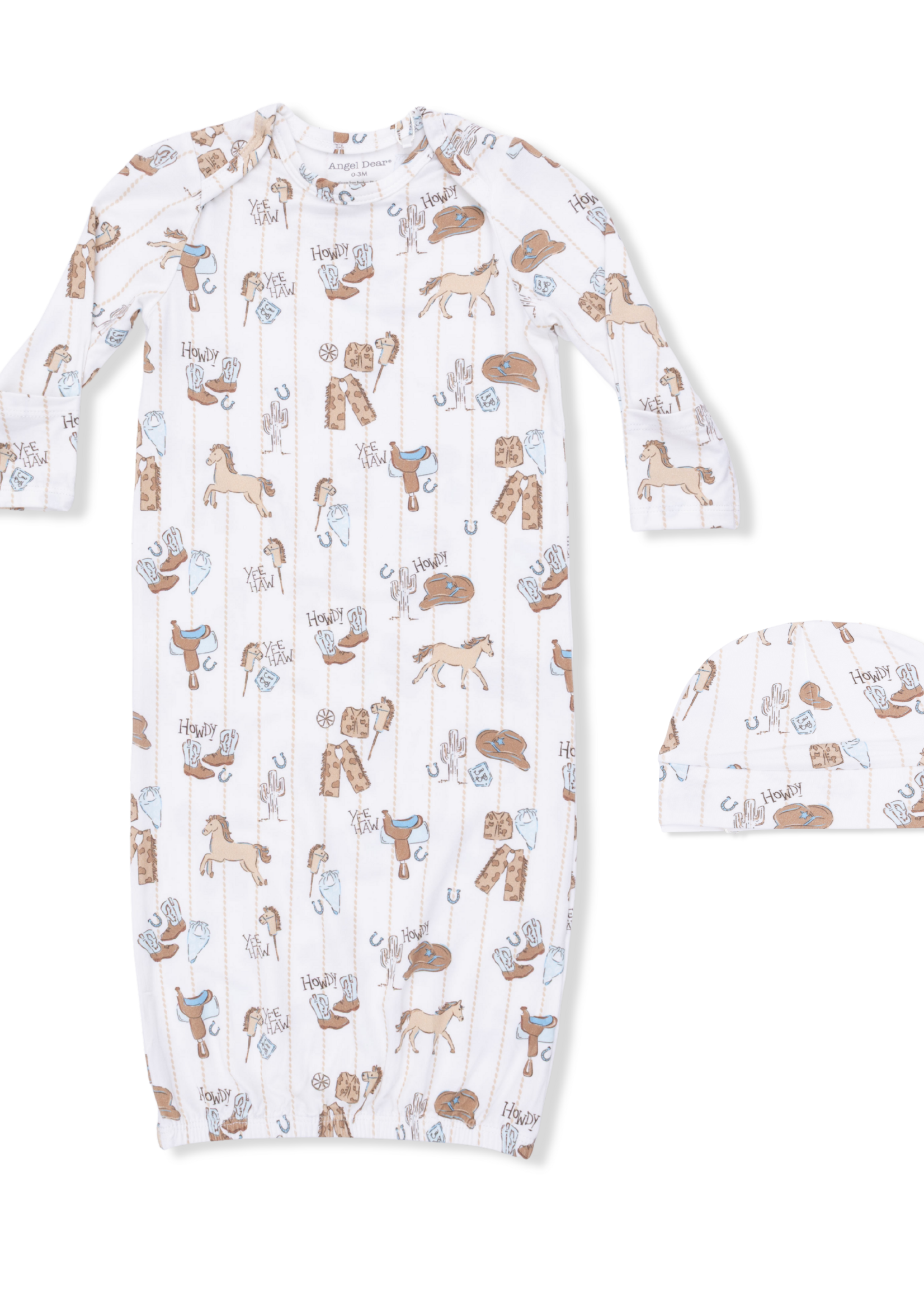 Angel Dear Cowboy Nursery - Lap Shoulder Gown & Beanie