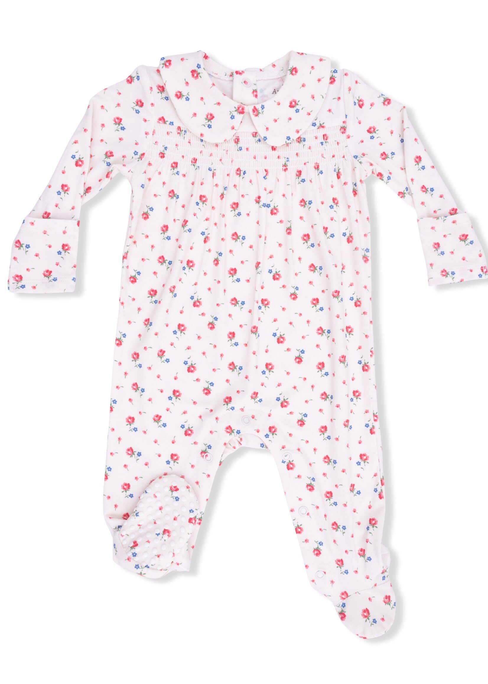 Angel Dear Joli Rosette - Smocked Peter Pan Snap Footie