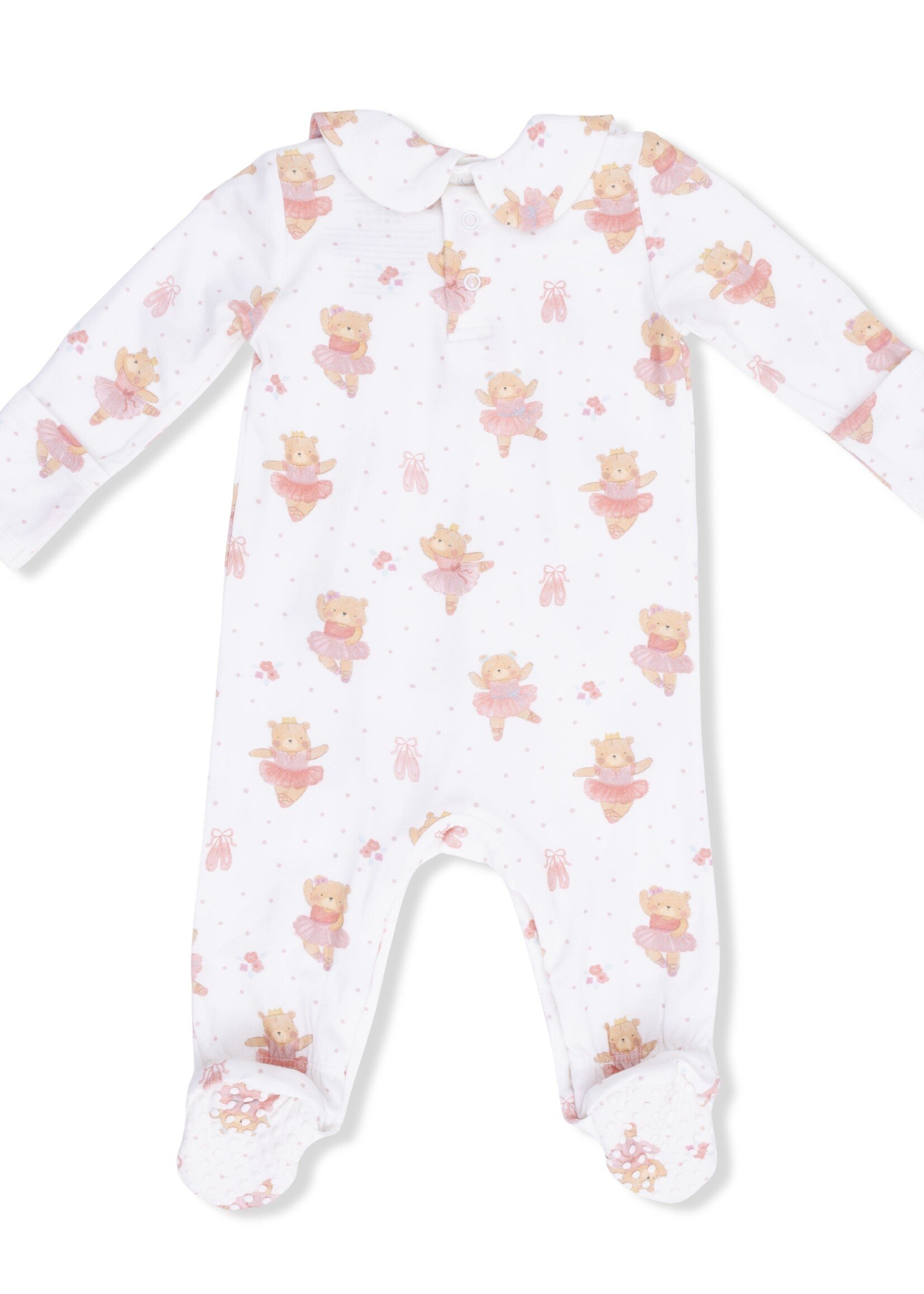 Angel Dear Teddy Bear Ballerina - Smocked Peter Pan Snap Footie
