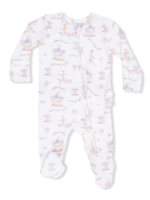 Angel Dear Carousel with Bows - 2 Way Ruffle Back Zipper Footie