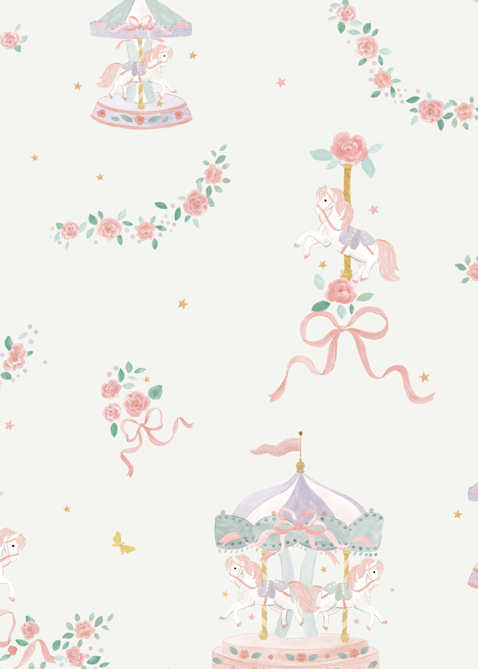 Angel Dear Carousel with Bows - 2 Way Ruffle Back Zipper Footie