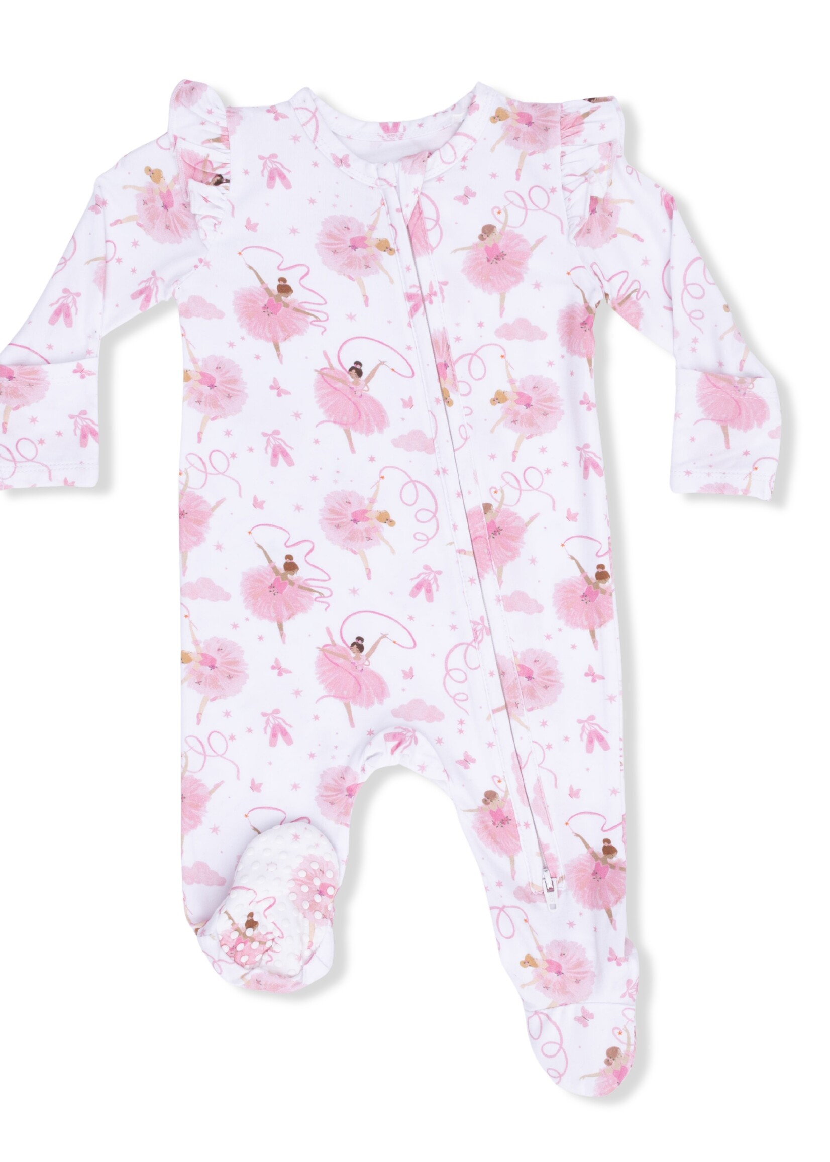 Angel Dear Ribbon Ballerinas - 2 Way Ruffle Sleeve Zipper Footie