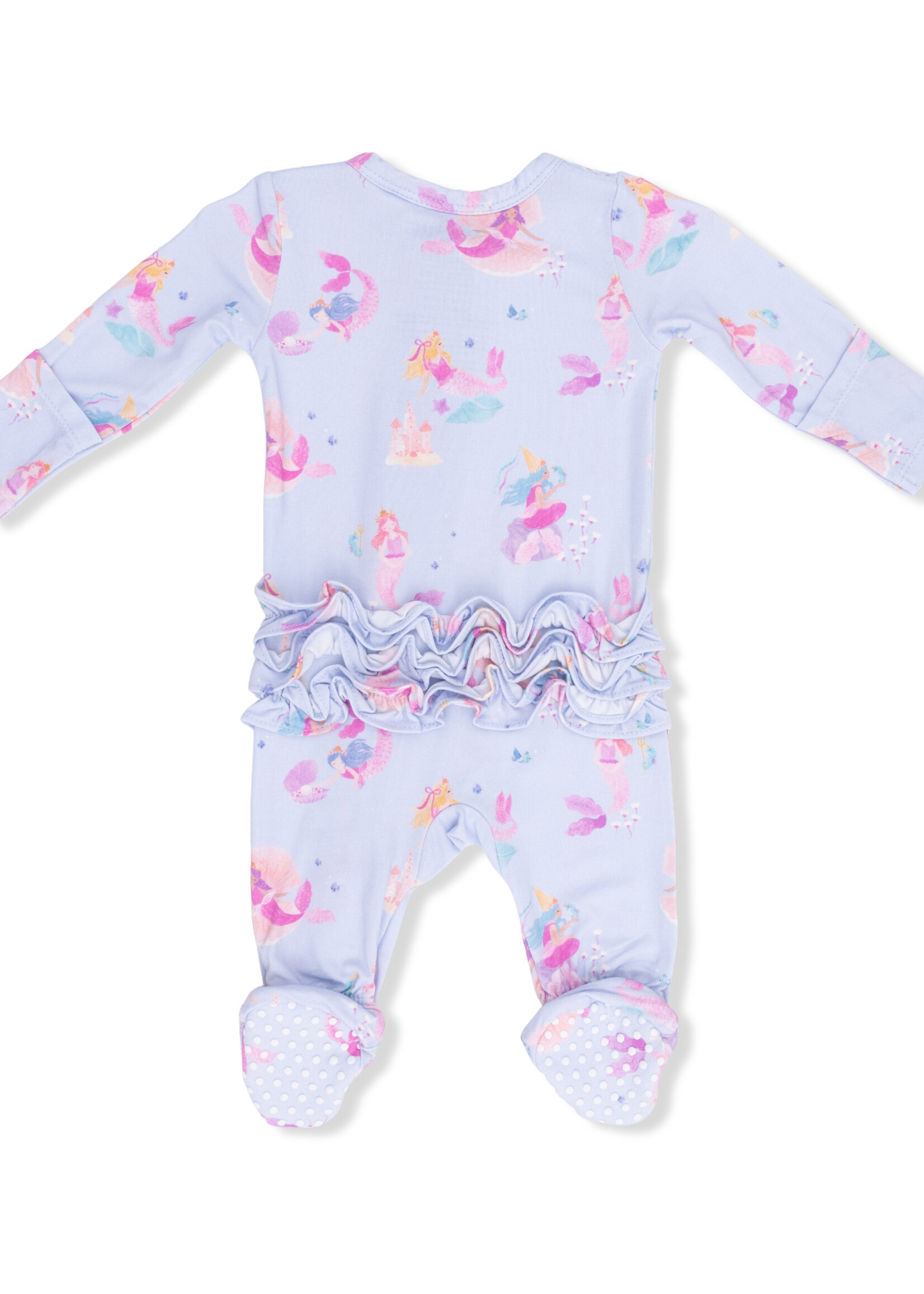 Angel Dear Dainty Buds and Bows - 2 Way Ruffle Back Zipper Footie
