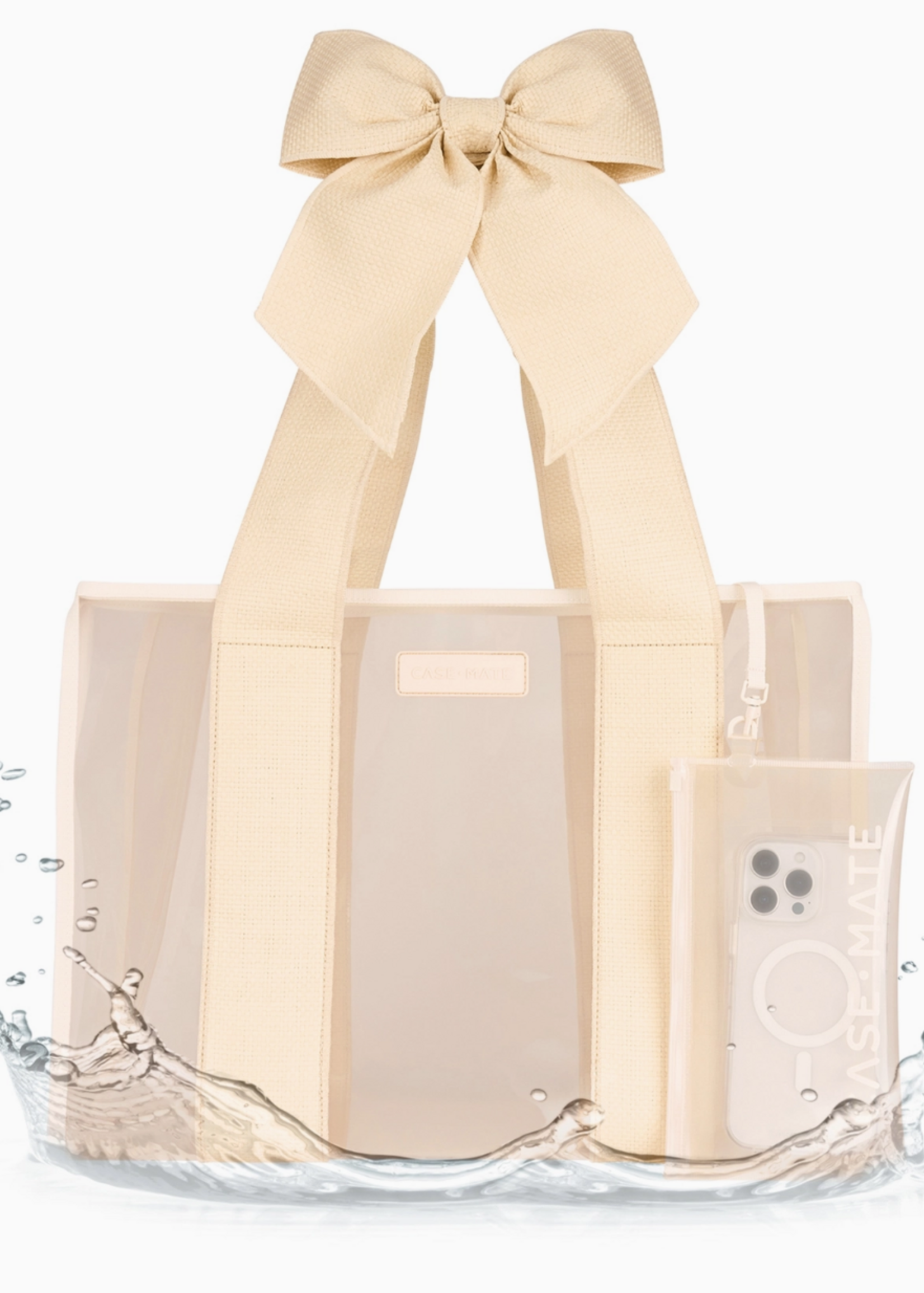 Case-Mate Case-Mate Ecru Raffia Bow Jelly Tote Bag