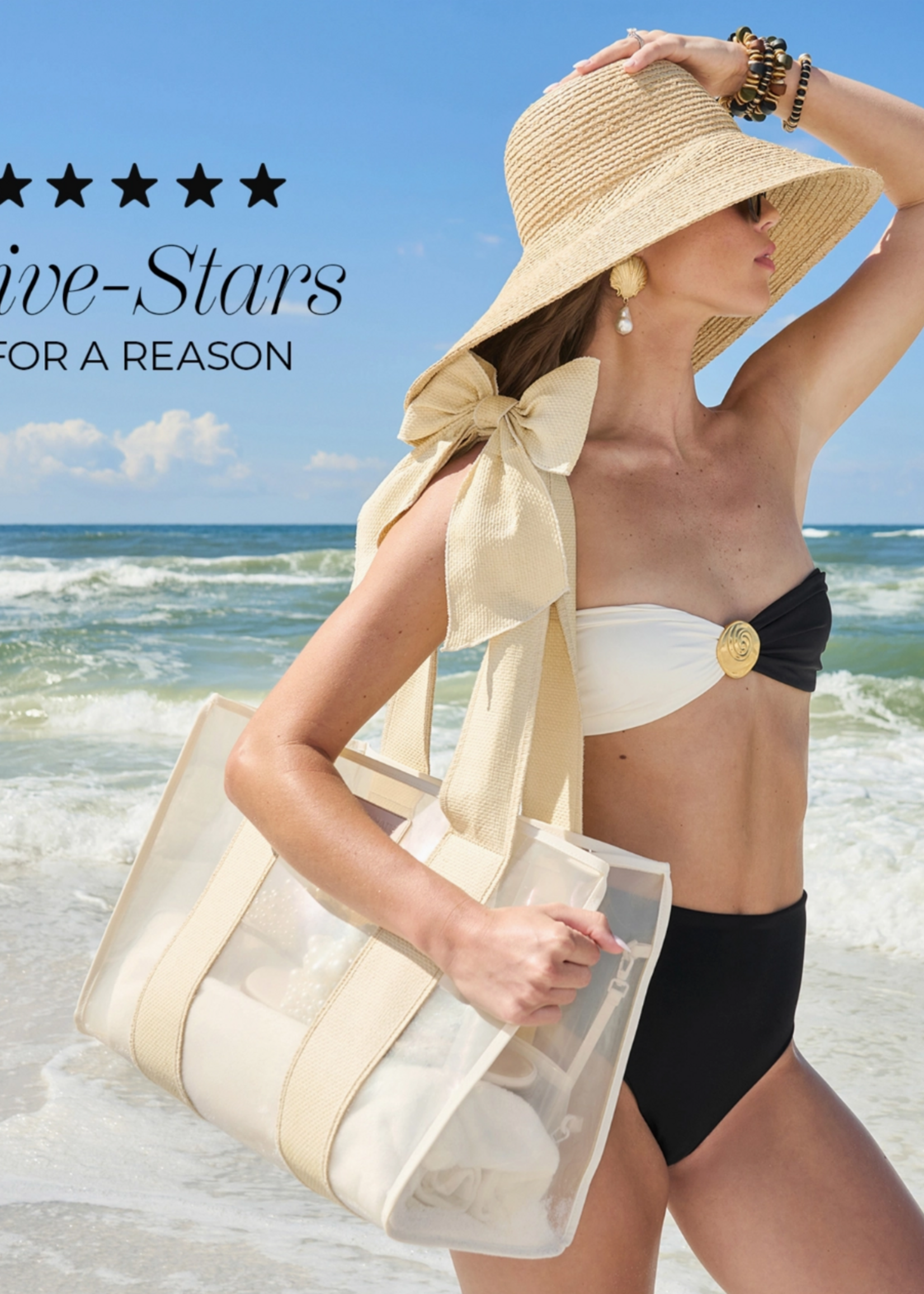 Case-Mate Case-Mate Ecru Raffia Bow Jelly Tote Bag