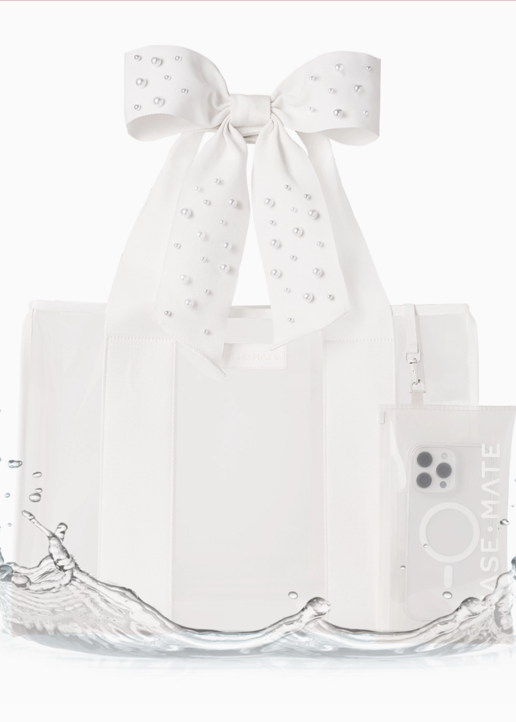 Case-Mate Case-Mate Ivory Pearl Bow Jelly Tote Bag