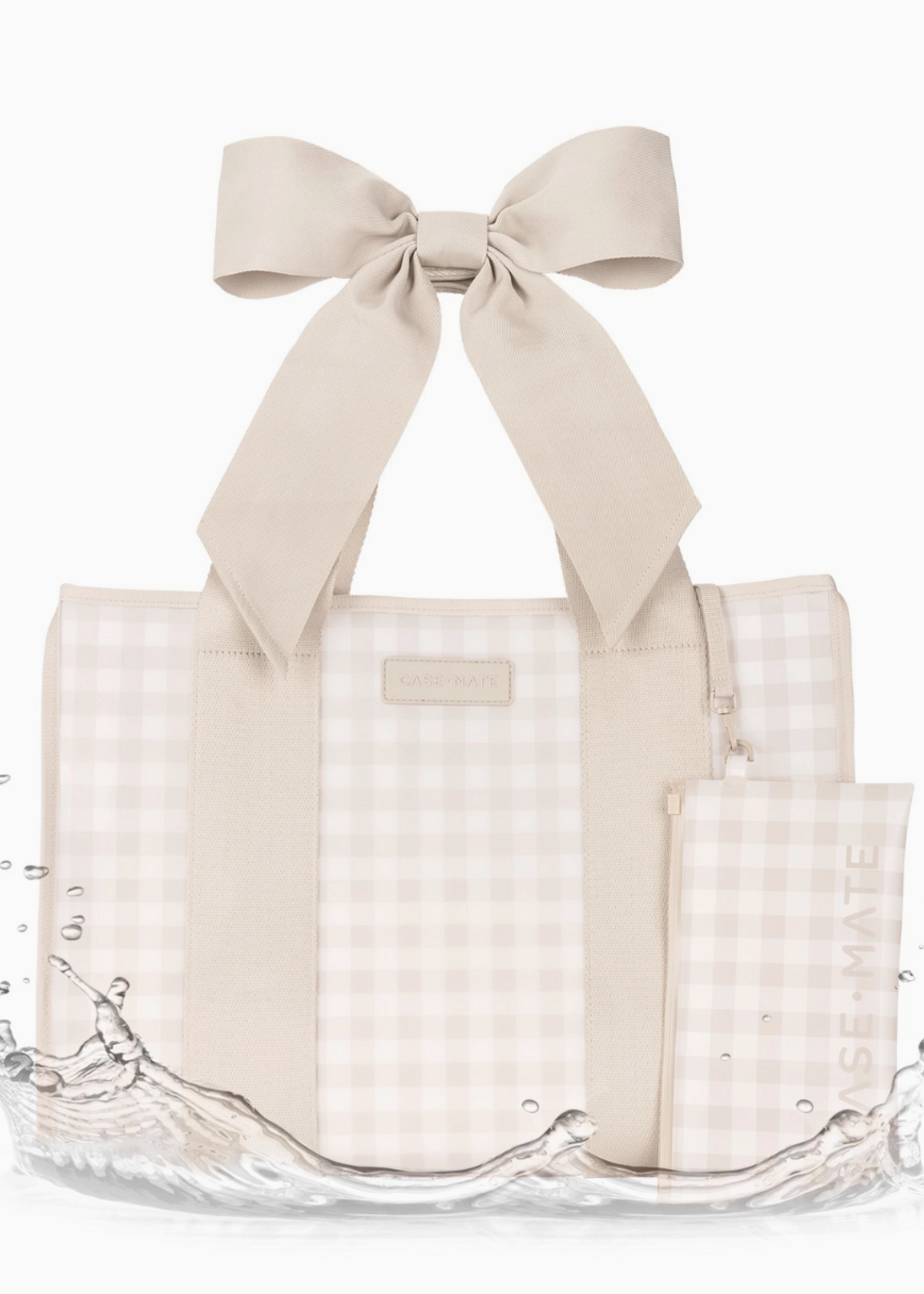 Case-Mate Case-Mate Latte Gingham Bow Jelly Tote Bag