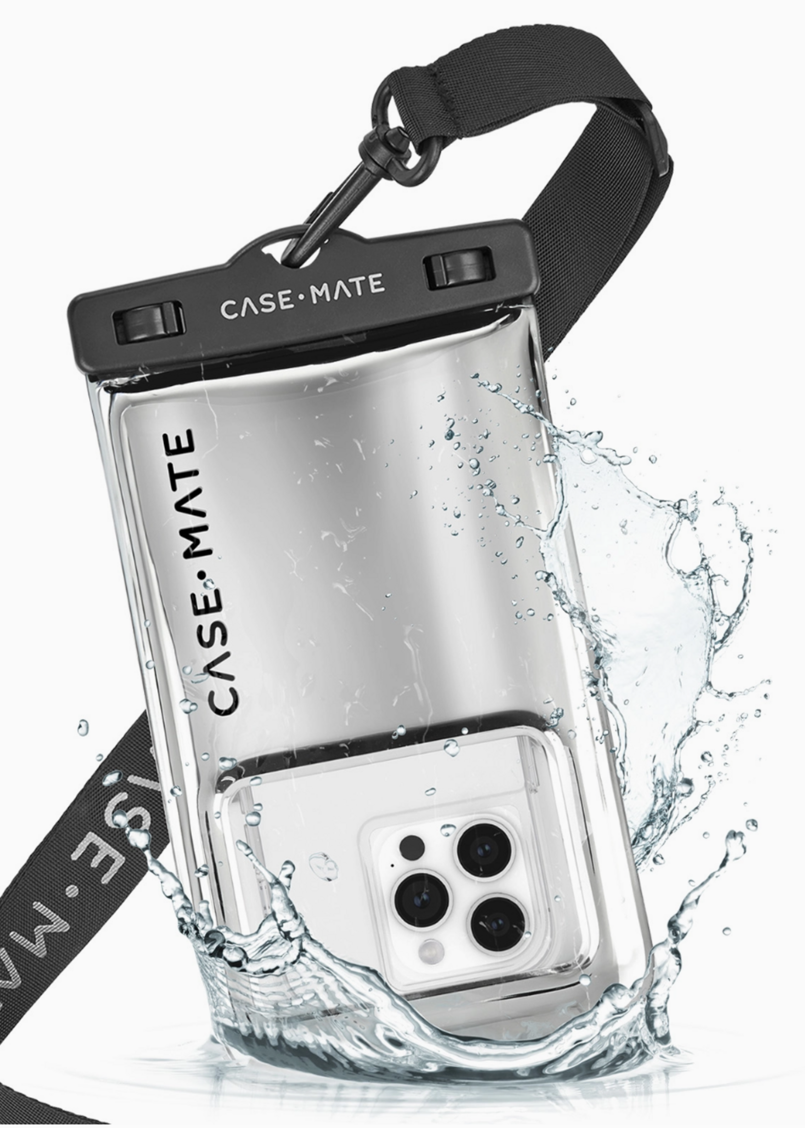 Case-Mate Waterproof Floating Pouch - Phone Pouch  Silver Chrome
