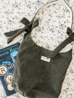 The Bean Workshop Booked and Busy Corduroy Bow Tote Bag