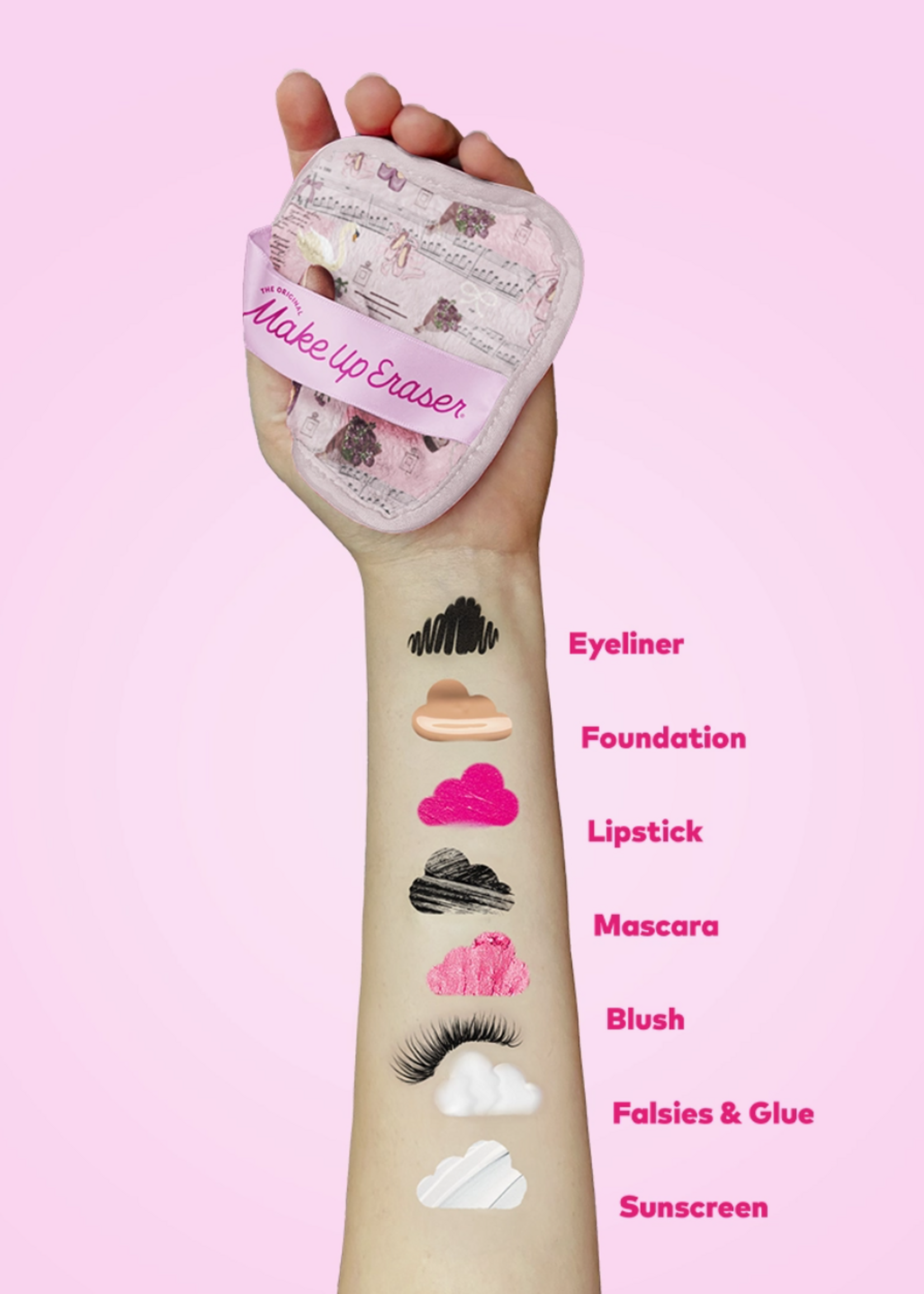 MakeUp Eraser Ballet Core Makeup Eraser 7-Day Set | Bonus Pointe Shoe