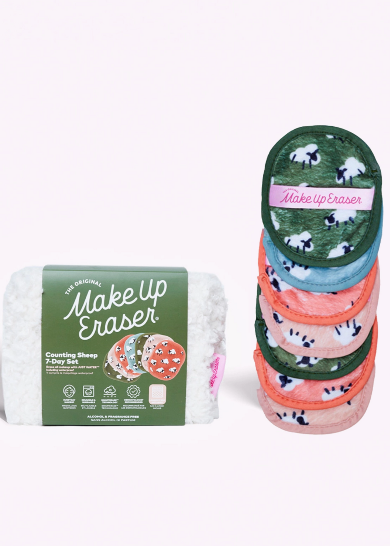 MakeUp Eraser Counting Sheep 7-Day & Makeup Bag Gift Set