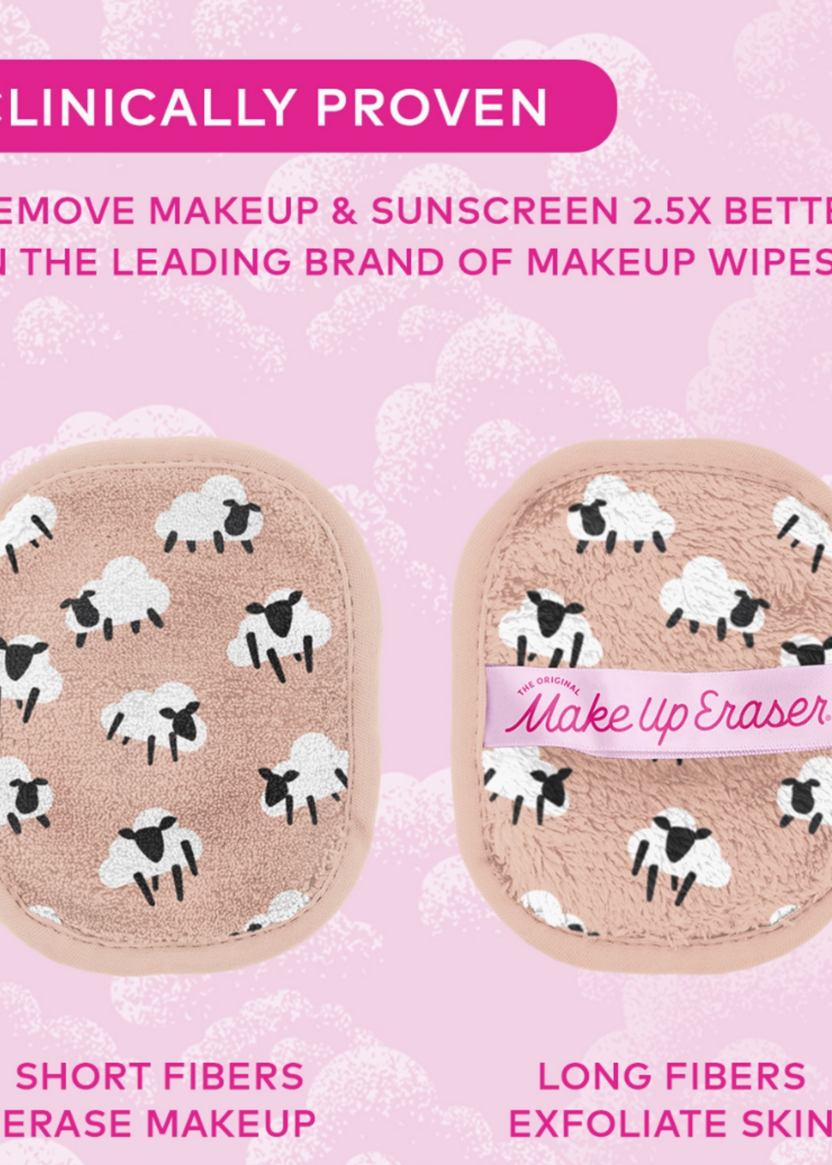 MakeUp Eraser Counting Sheep 7-Day & Makeup Bag Gift Set