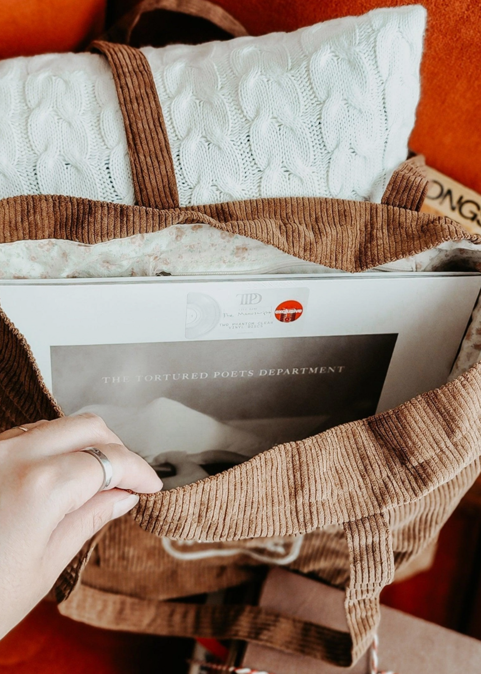 The Bean Workshop It's A Good Day To Read A Book Embroidered Corduroy Tote Bag