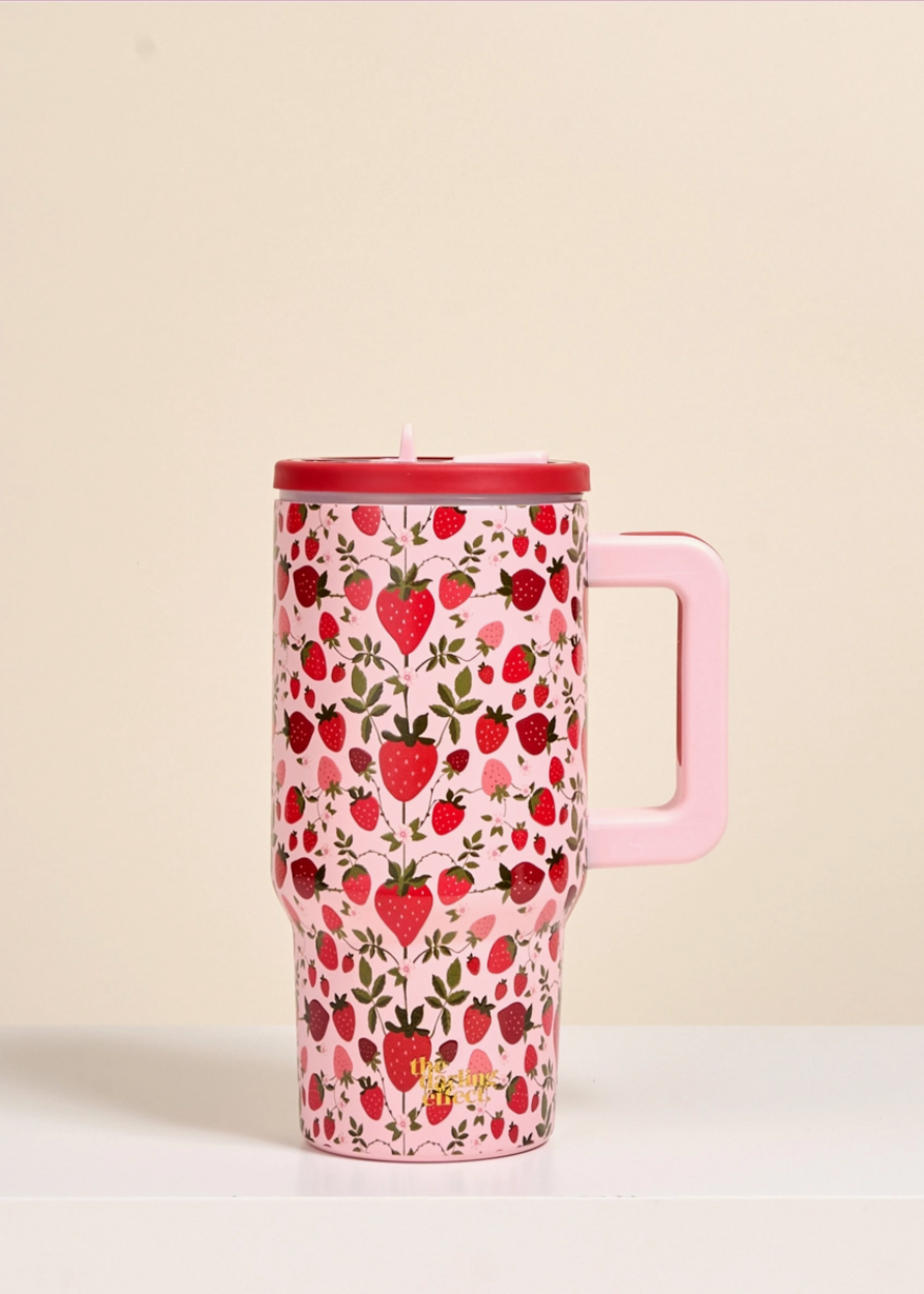 The Darling Effect 20 oz Lifestyle Flip Straw Tumbler-Strawberry Fields