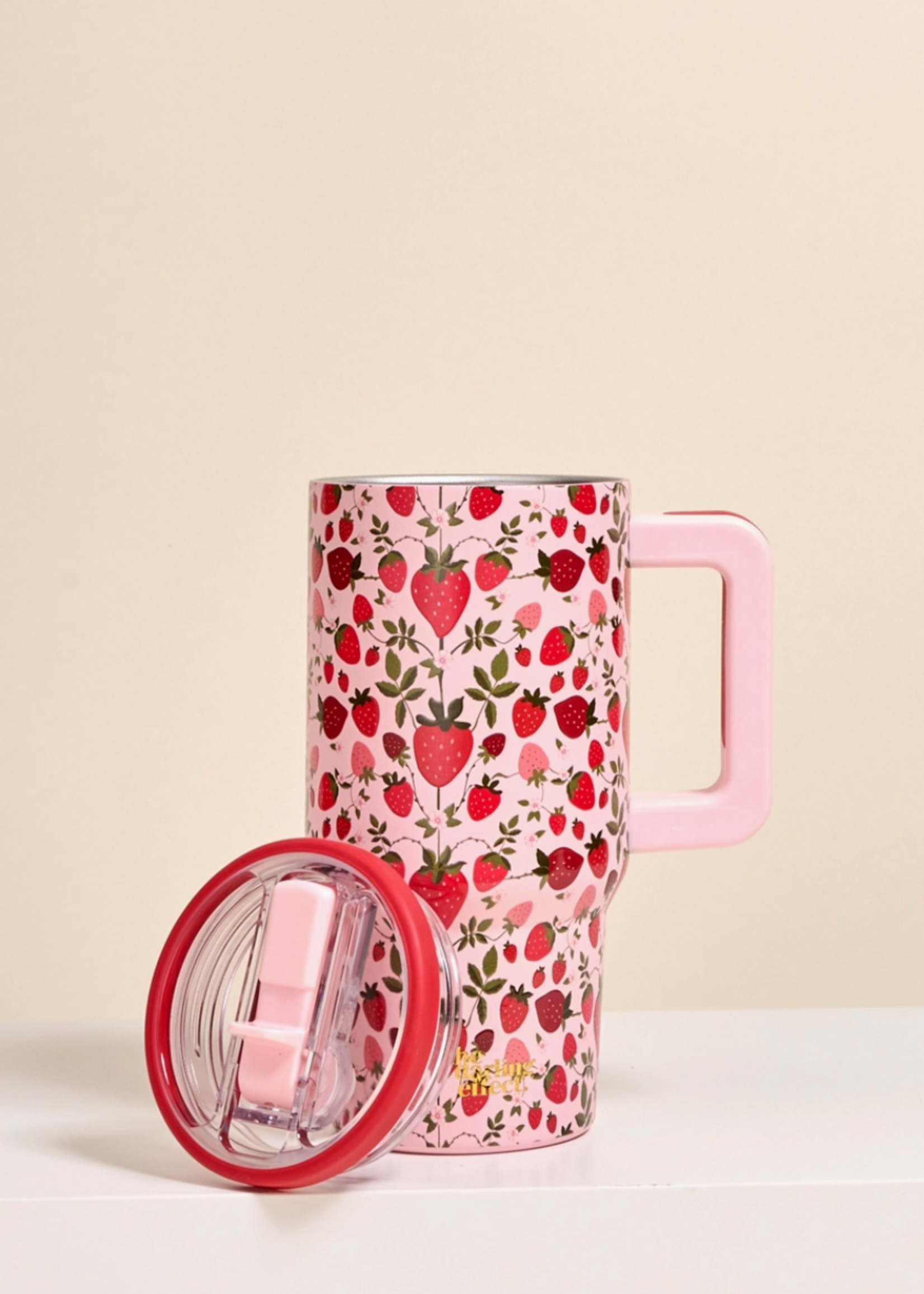 The Darling Effect 20 oz Lifestyle Flip Straw Tumbler-Strawberry Fields
