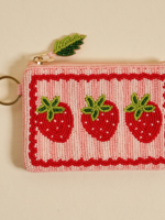 The Darling Effect Handcrafted Beaded Pouch-Strawberries