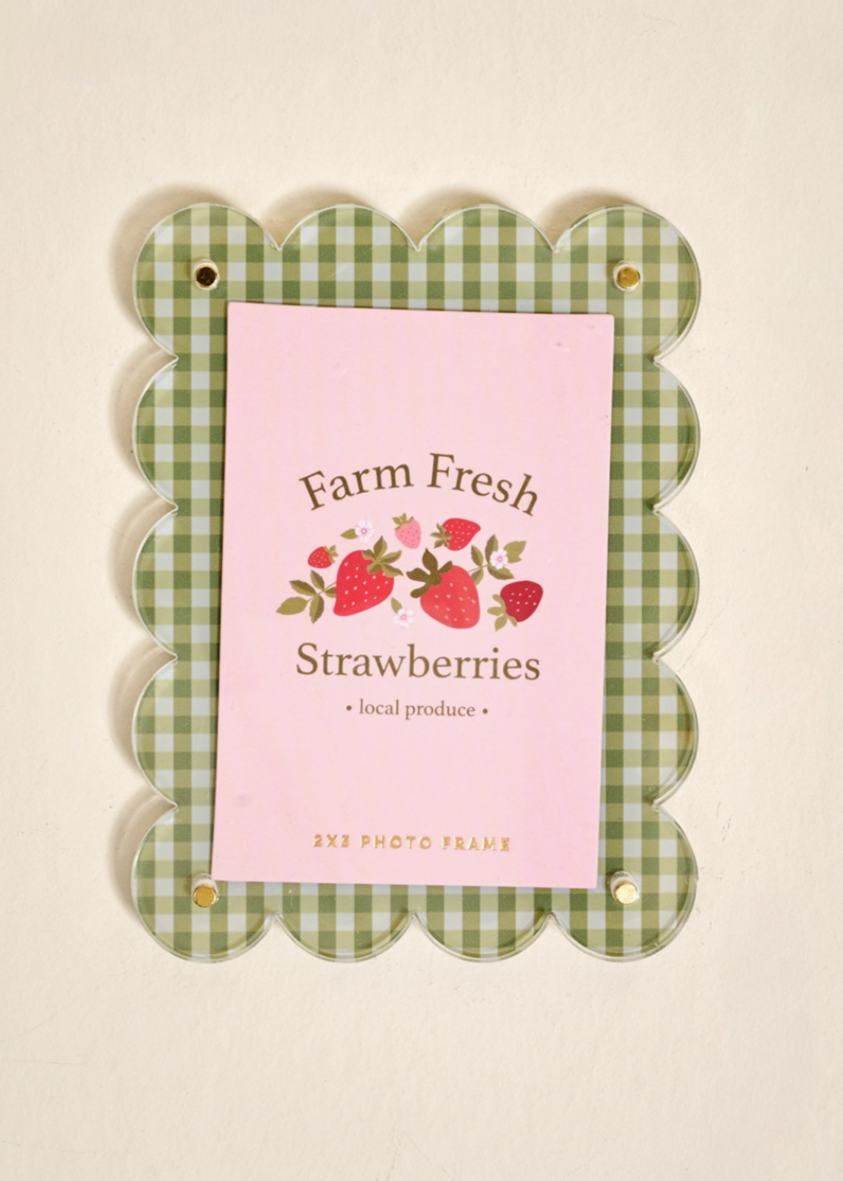 The Darling Effect Mini Acrylic Picture Frame Magnet-Farm Fresh Strawberries