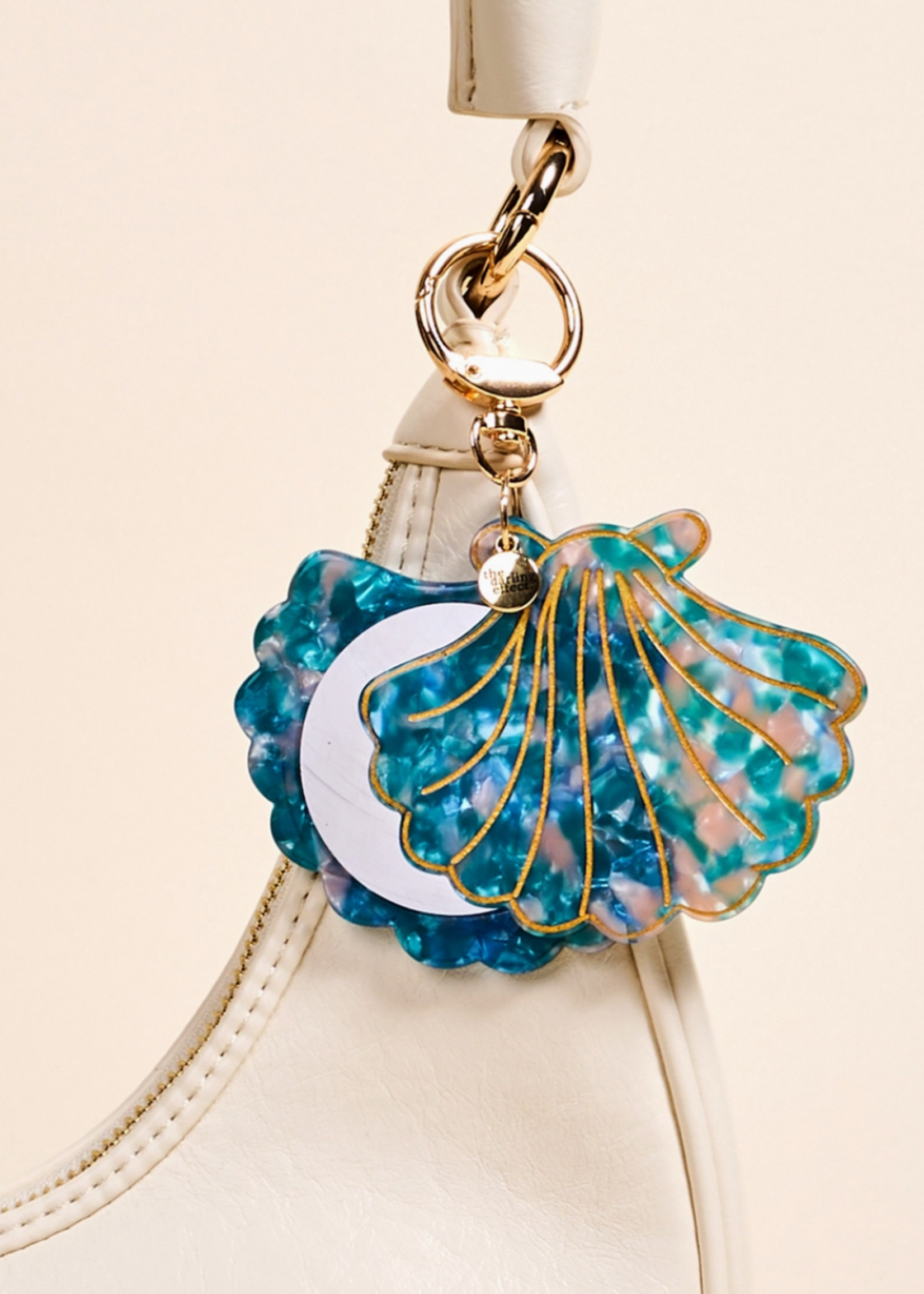 The Darling Effect Mini Mirror Bag Charm–Seashell