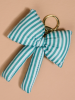 The Darling Effect Puffy Bow Bag Charm–Sicily Stripes Teal