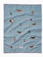 Rifle Paper Co. Country Farm Gingham Embroidered Tea Towel
