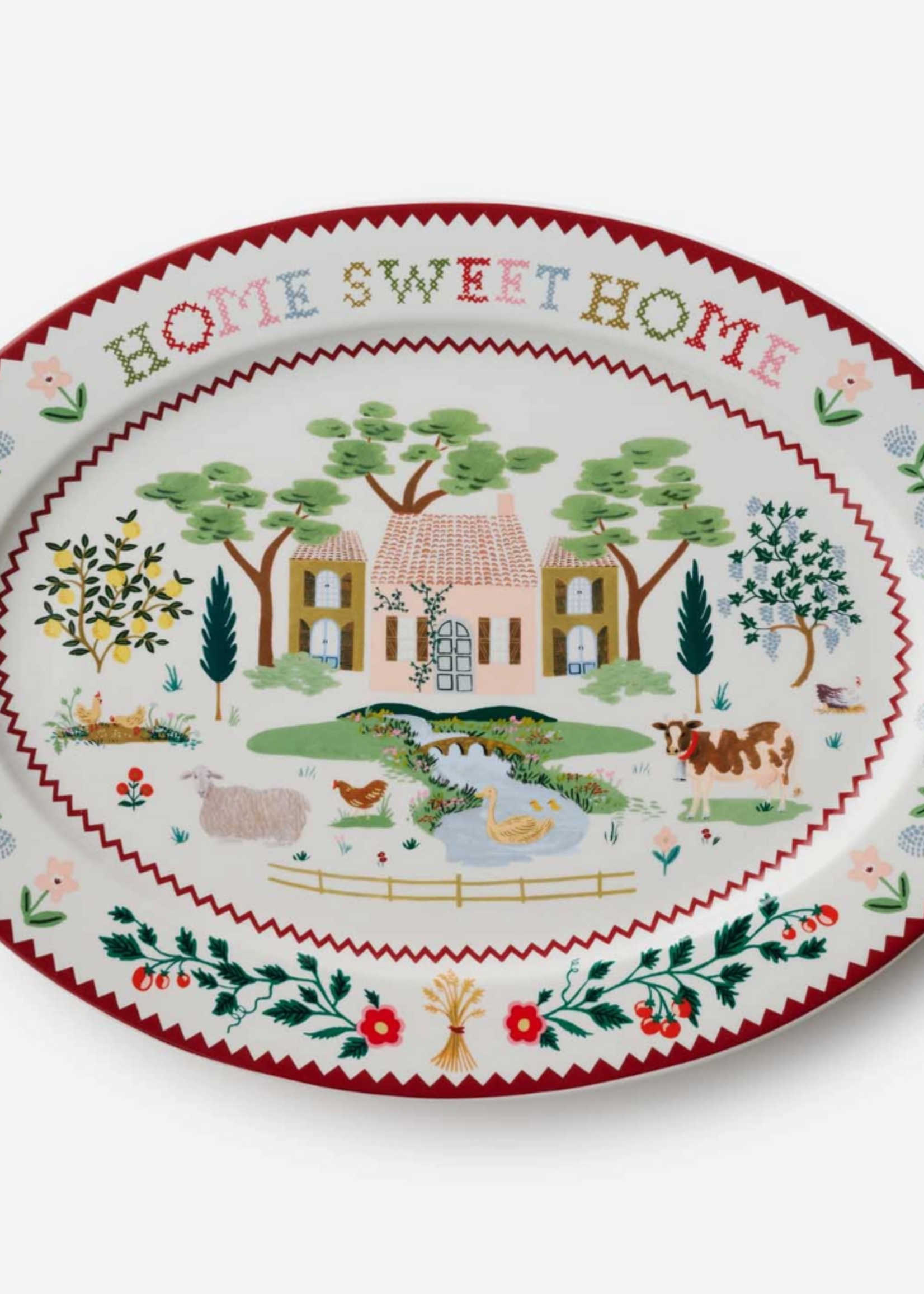 Rifle Paper Co. Home Sweet Home Large Porcelain Serving Platter