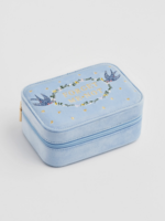 Fable England Forget Me Not Blue Velvet Embroidered