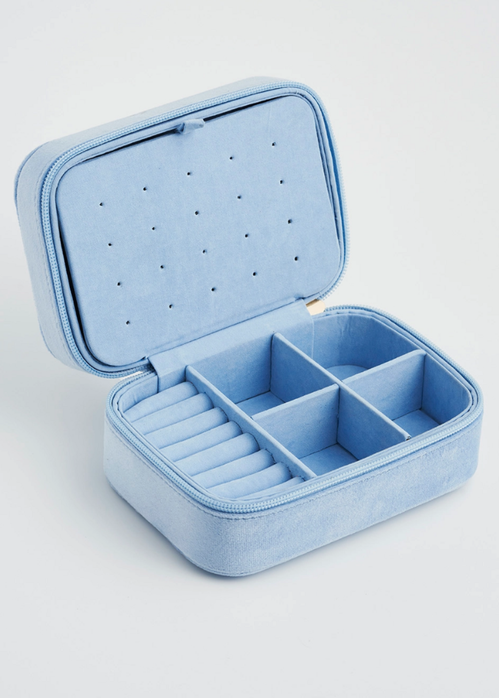 Fable England Forget Me Not Blue Velvet Embroidered