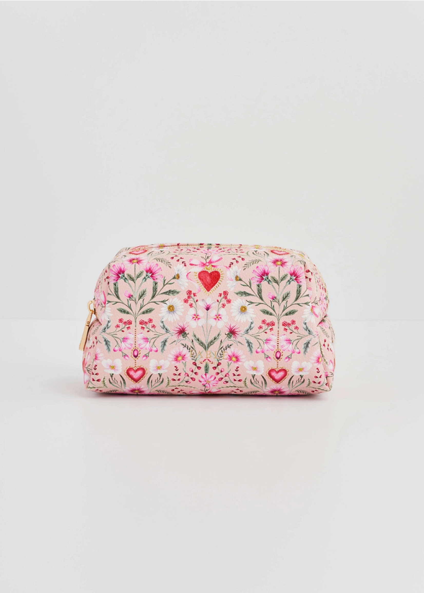 Fable England Floral Heart Pink Pouch