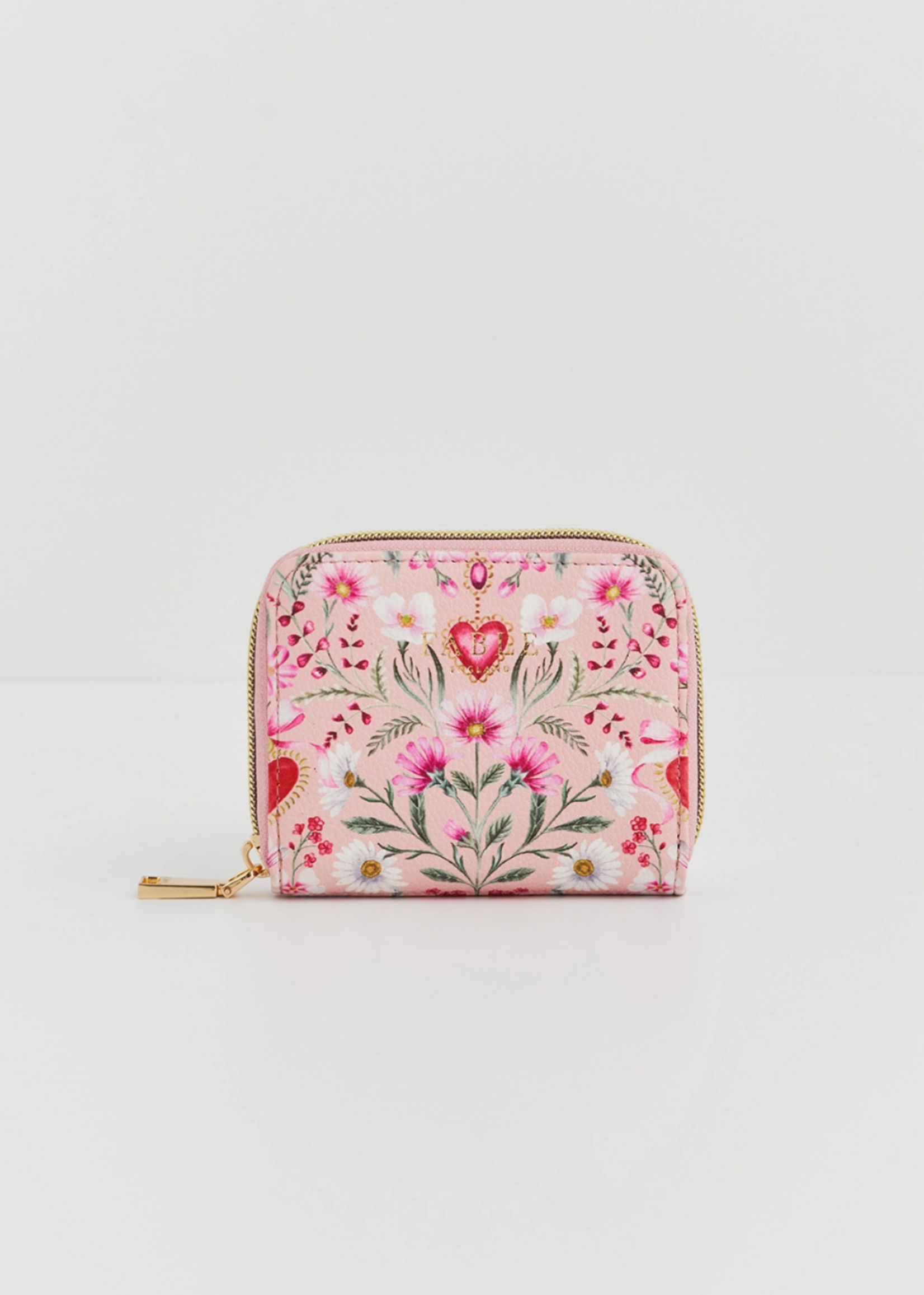 Fable England Floral Heart Pink Purse