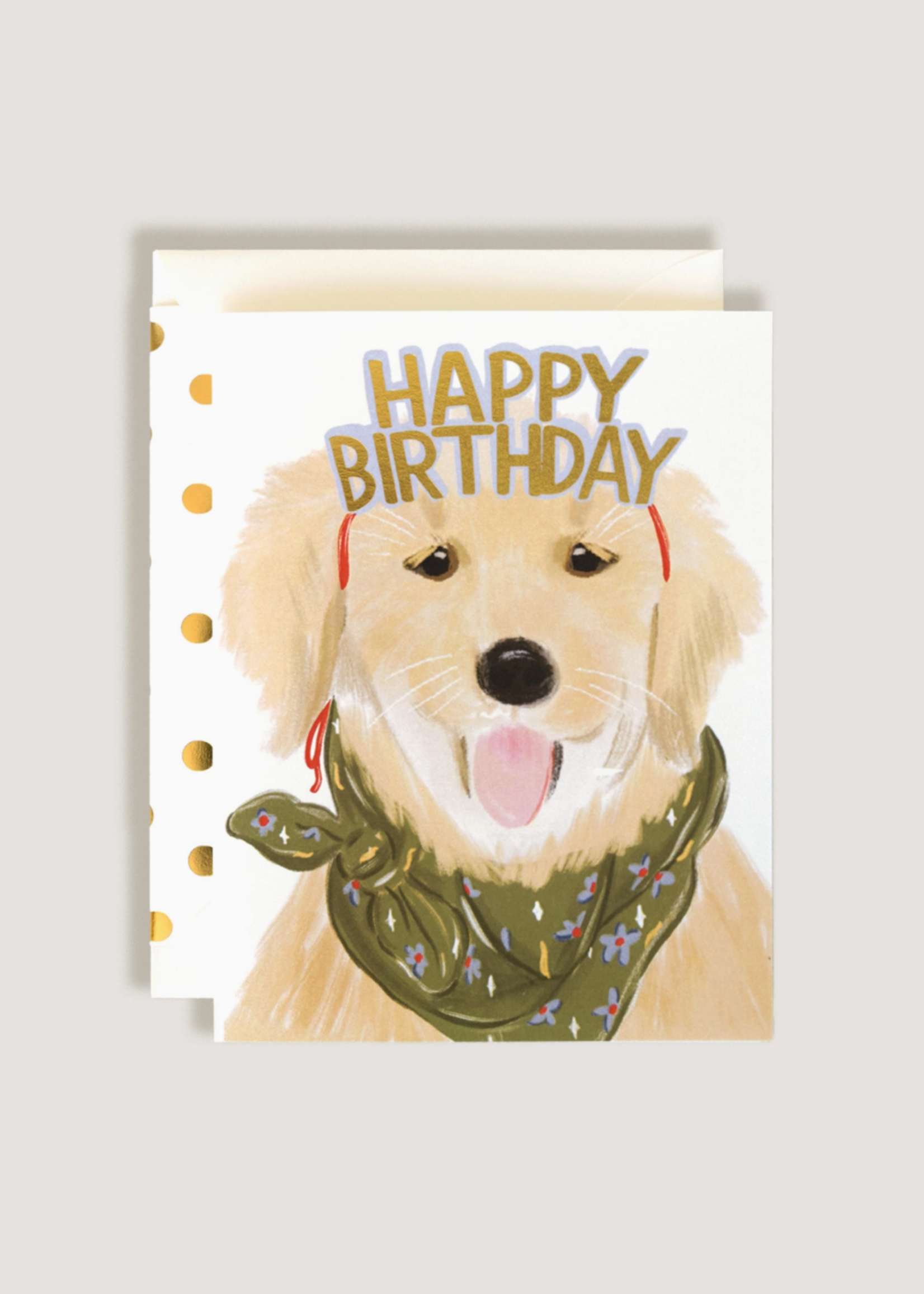 The First Snow Happy Birthday Greeting Card Golden Retriever Gold Crown