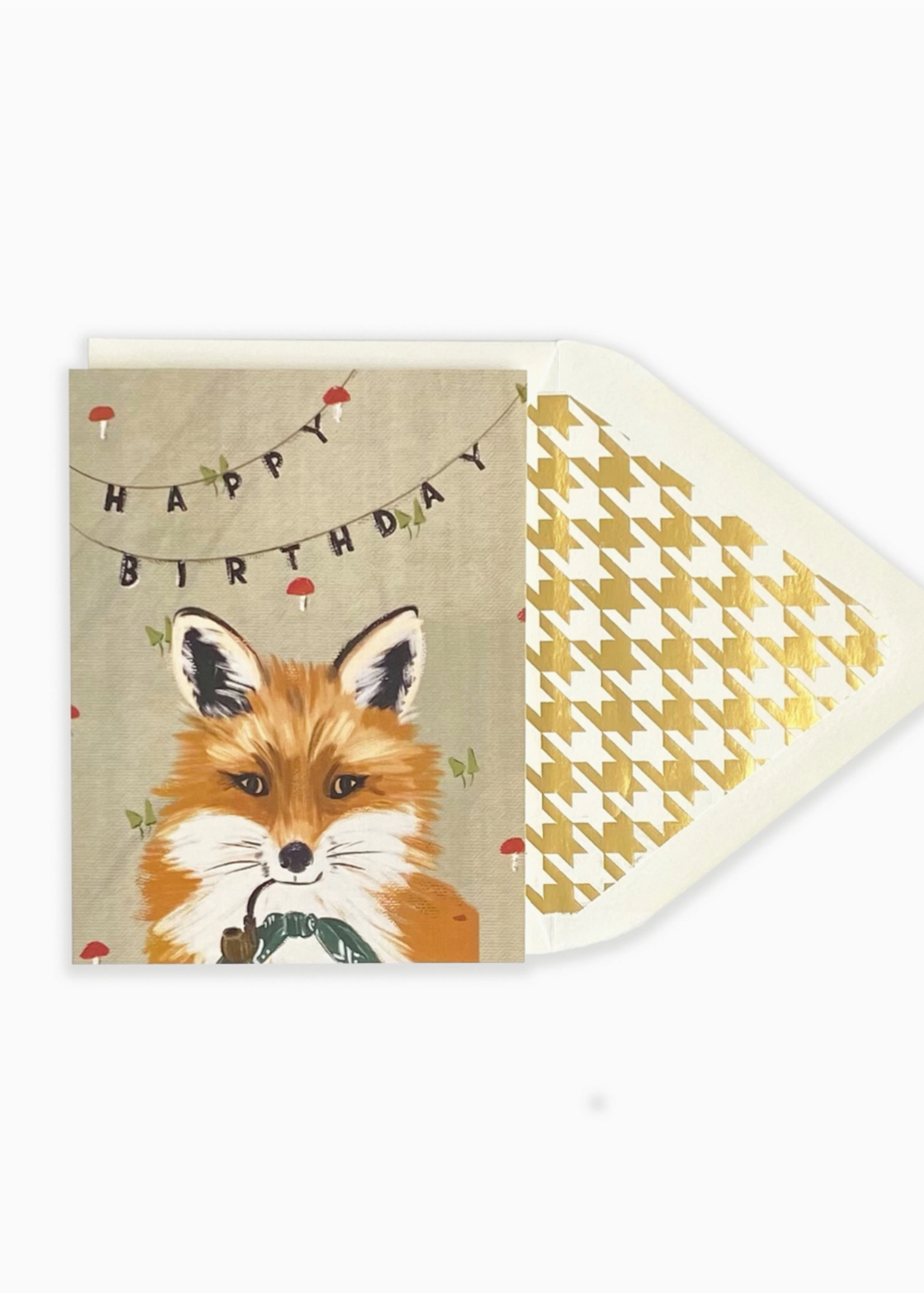 The First Snow Distinguished Fox Happy Birthday Greeting Card