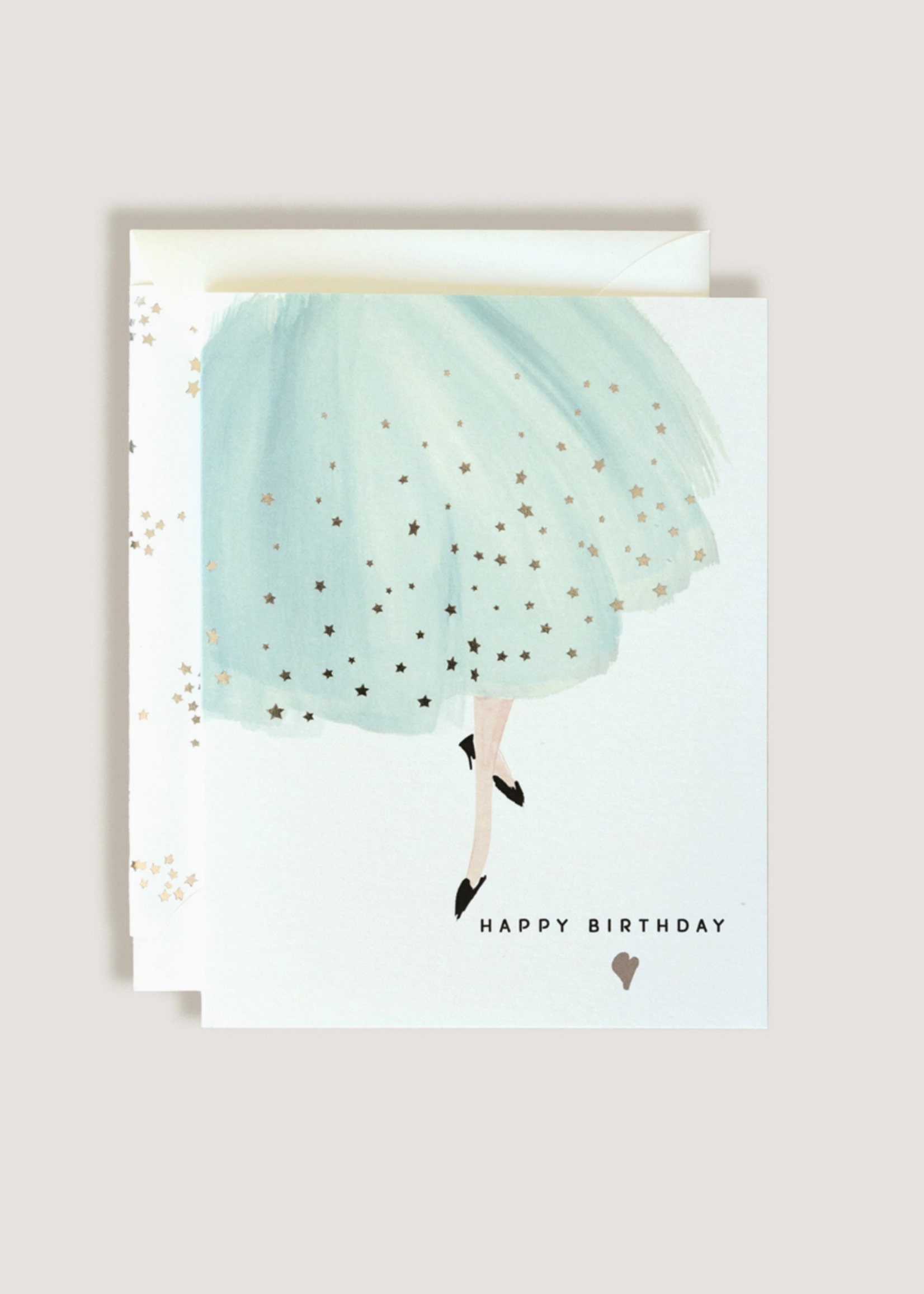 The First Snow Happy Birthday Blue Dress Greeting Card