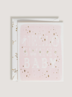 The First Snow Hello Sweet Pink Baby Greeting Card
