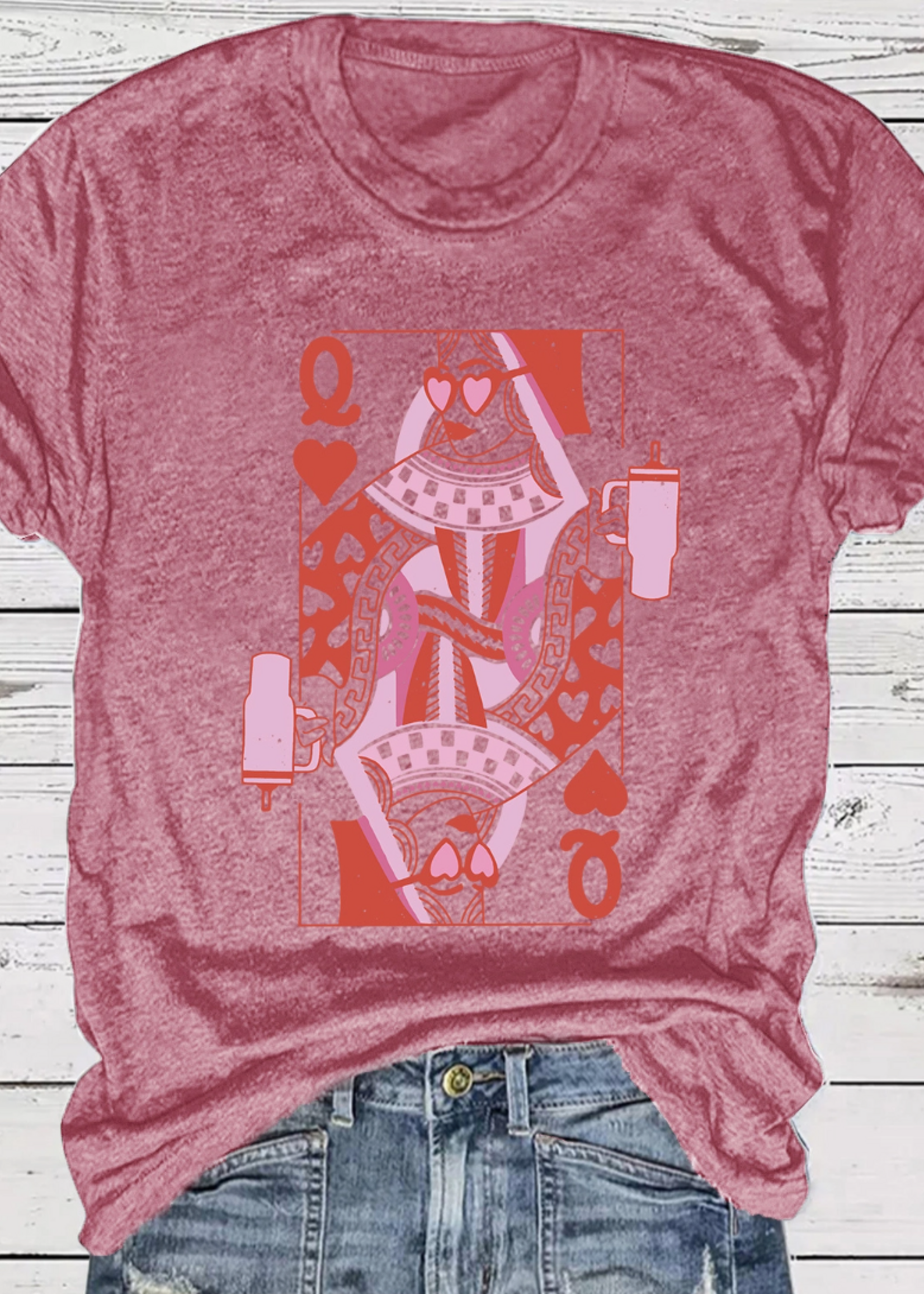 Rosa Clothing Queen Poker Tumbler Valentine Graphic