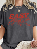 Rosa Clothing Easy Tiger Graphic T-Shirt-Grey