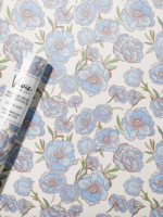 Vivie and Ash Blue Floral Botanical Wrapping Paper