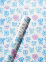 Vivie and Ash Pink and Blue Dogs Wrapping Paper Roll