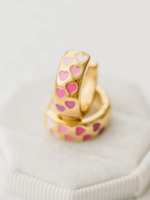 Pierced Chunky Pink Heart Ombré Huggies