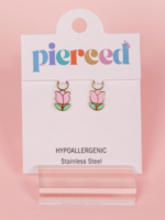 Pierced Pink Tulip Charms