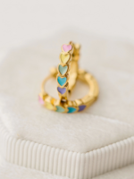 Pierced Rainbow Heart Huggies