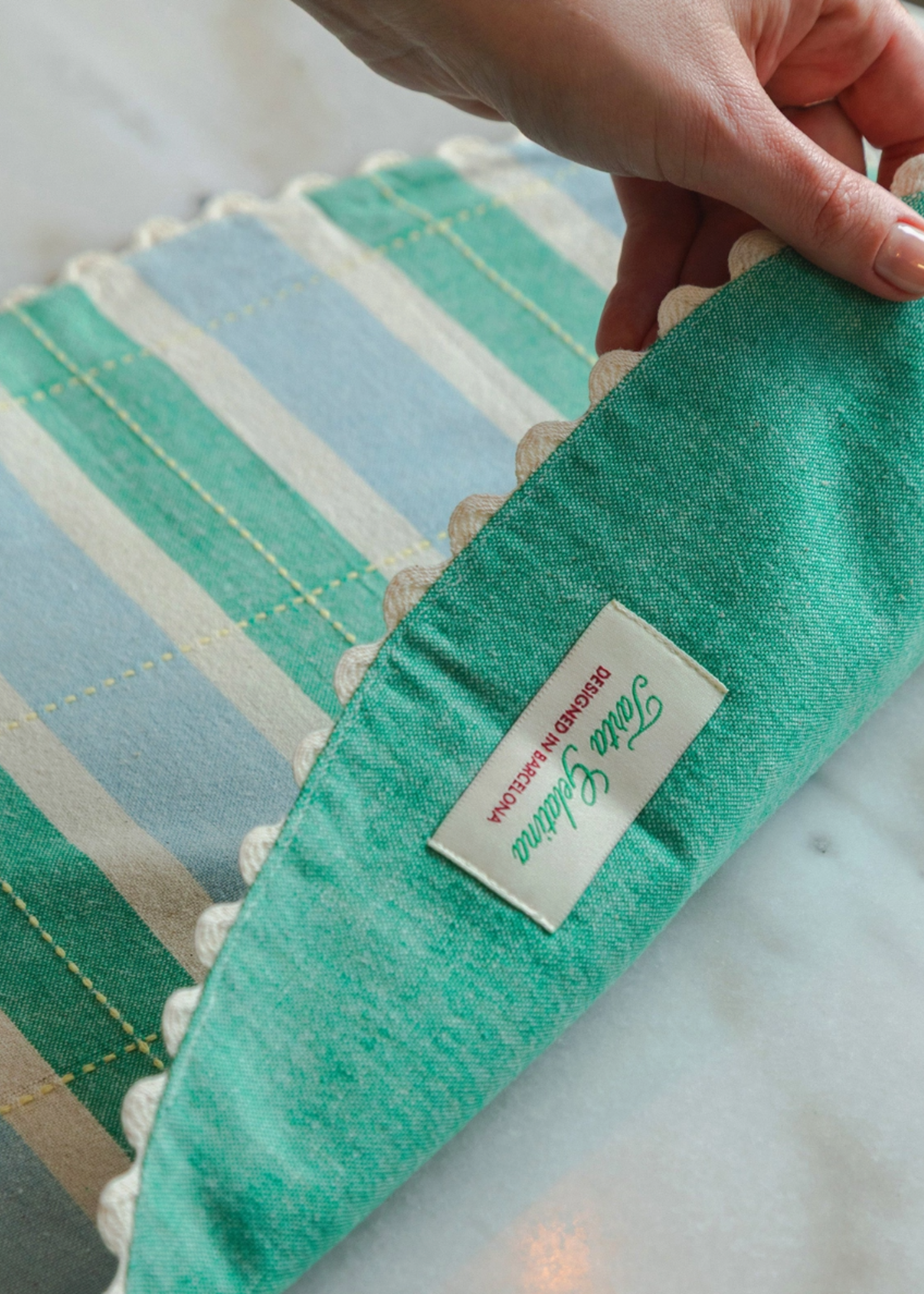 Tarta Gelatina Biscuit Placemats Set of 2 - Green/Blue