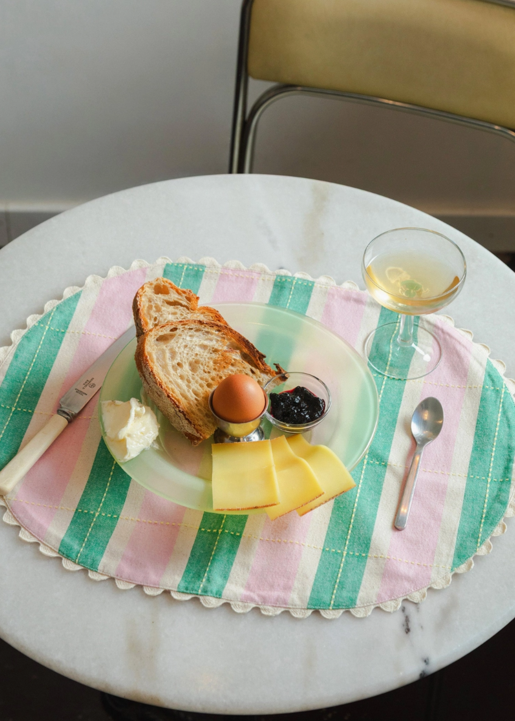 Tarta Gelatina Biscuit Placemats Set of 2 - Green/Pink