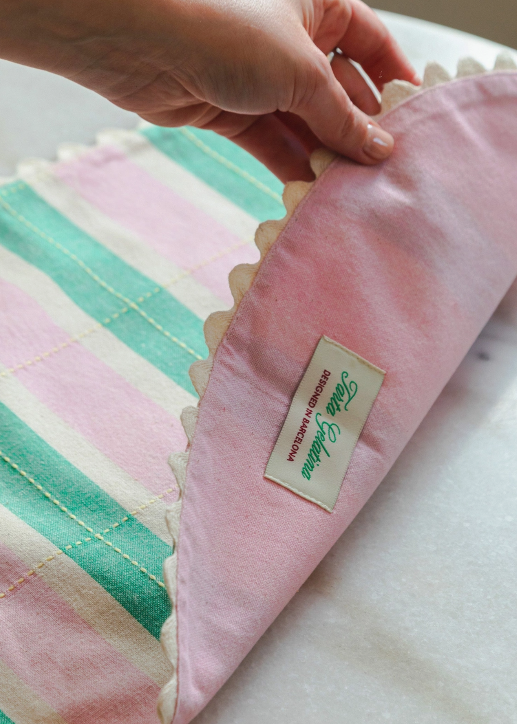 Tarta Gelatina Biscuit Placemats Set of 2 - Green/Pink