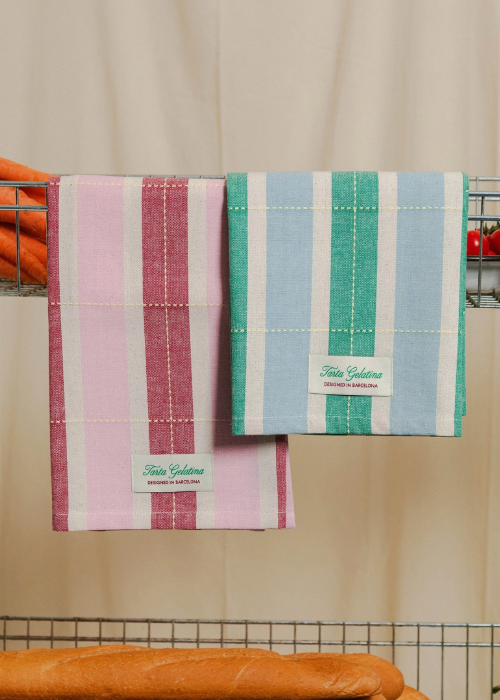 Tarta Gelatina Striped Tea Towel Set of 2 - Assorted Colors