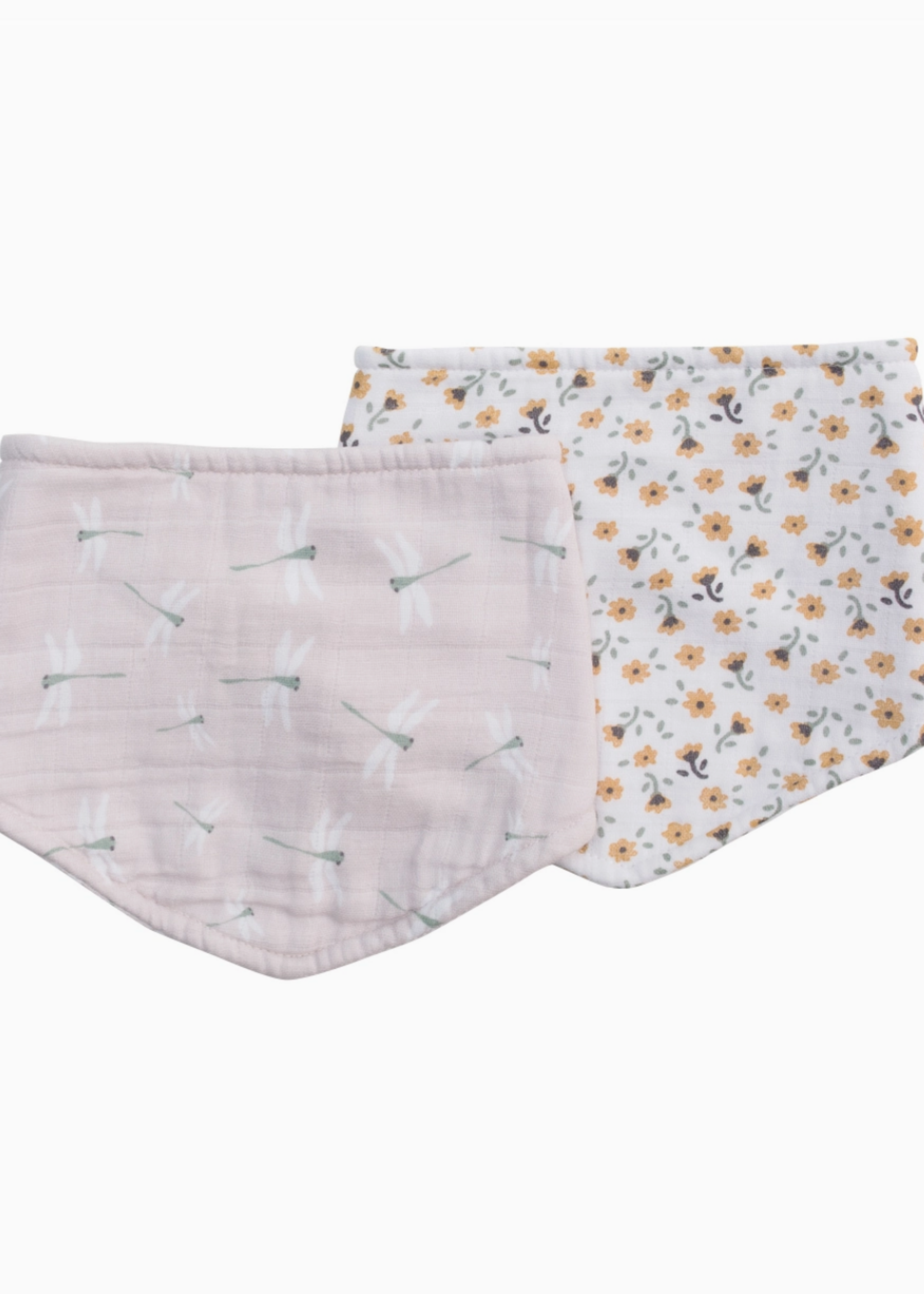 Lulujo Bandana Bibs – 2-Pack, Vintage Floral / Dragonfly