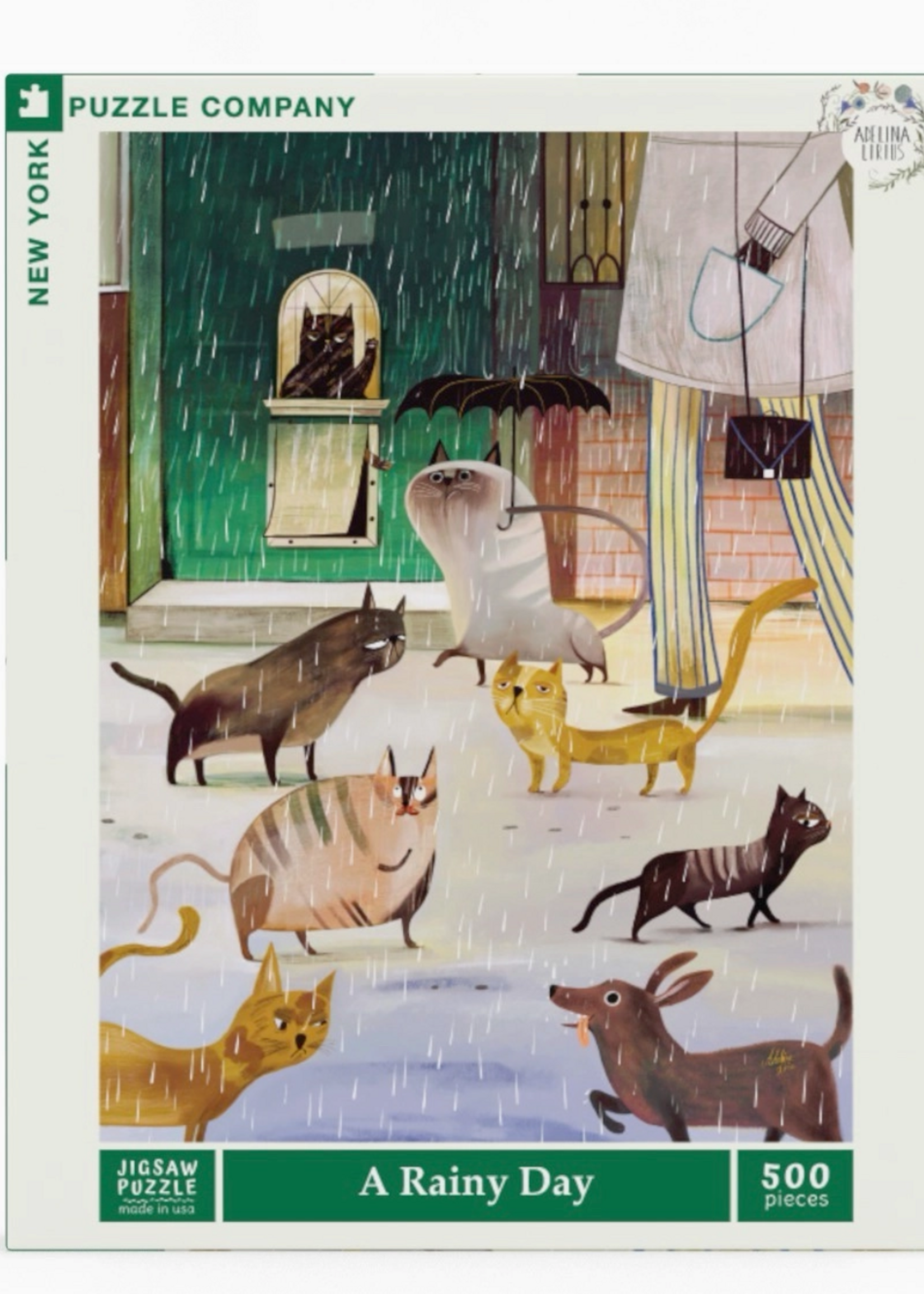 New York Puzzle Company A Rainy Day 500 Piece Jigsaw Puzzle
