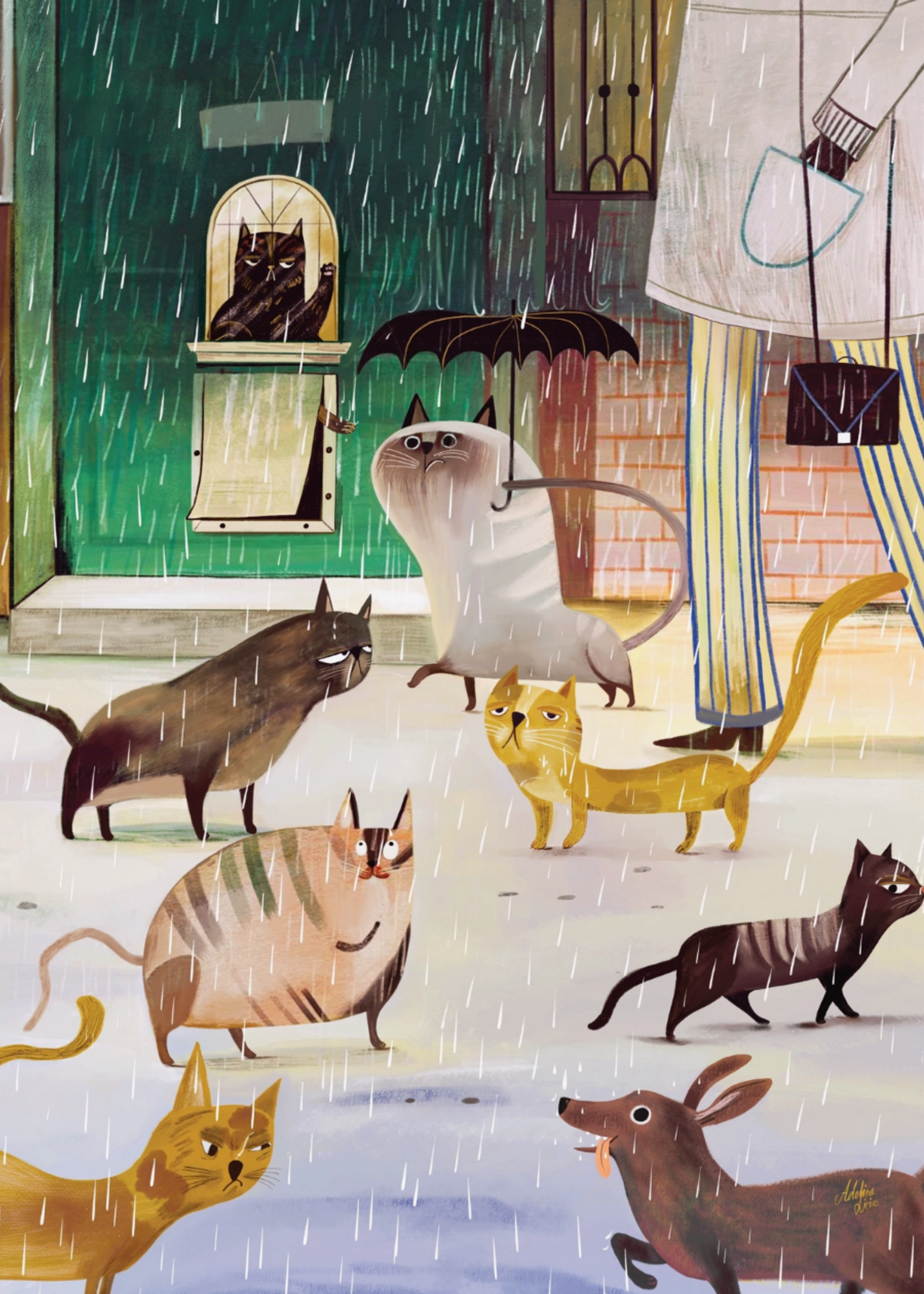 New York Puzzle Company A Rainy Day 500 Piece Jigsaw Puzzle