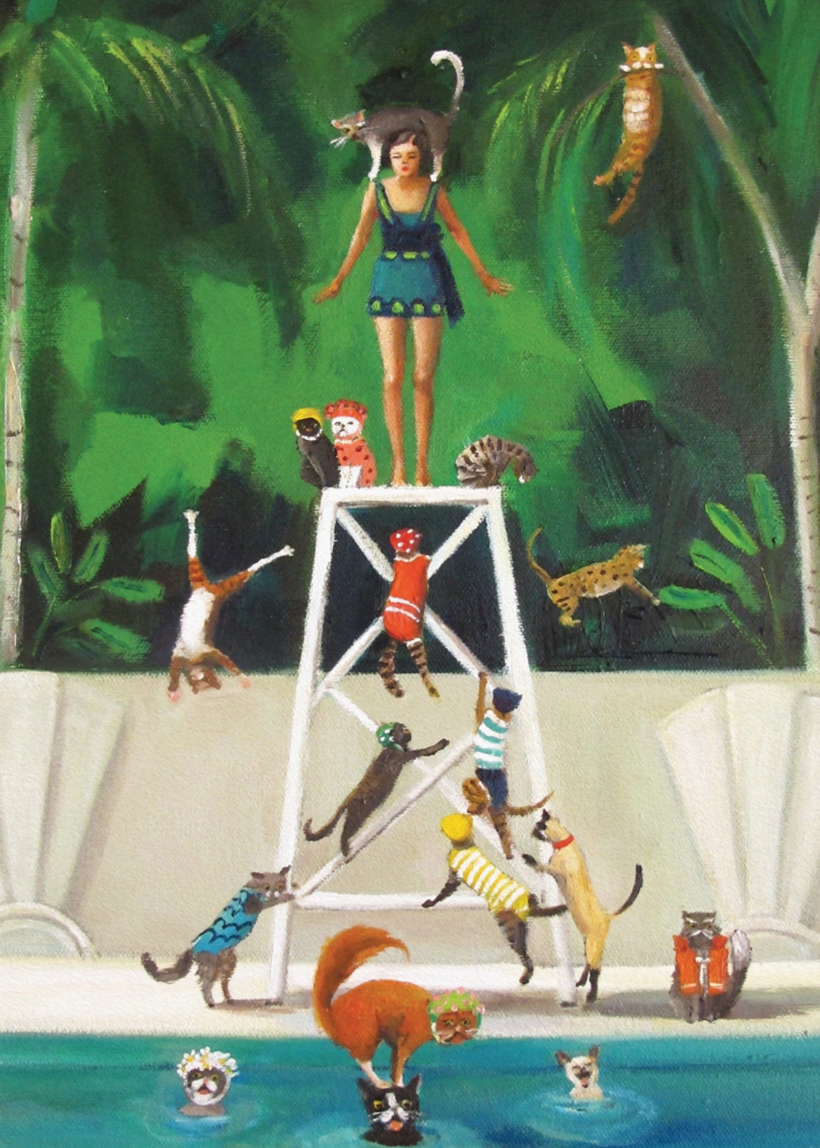 New York Puzzle Company Pool Kitties 1000 Pieces Jigsaw Puzzle