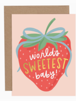 Pippi Post World's Sweetest Baby Strawberry Greeting Card