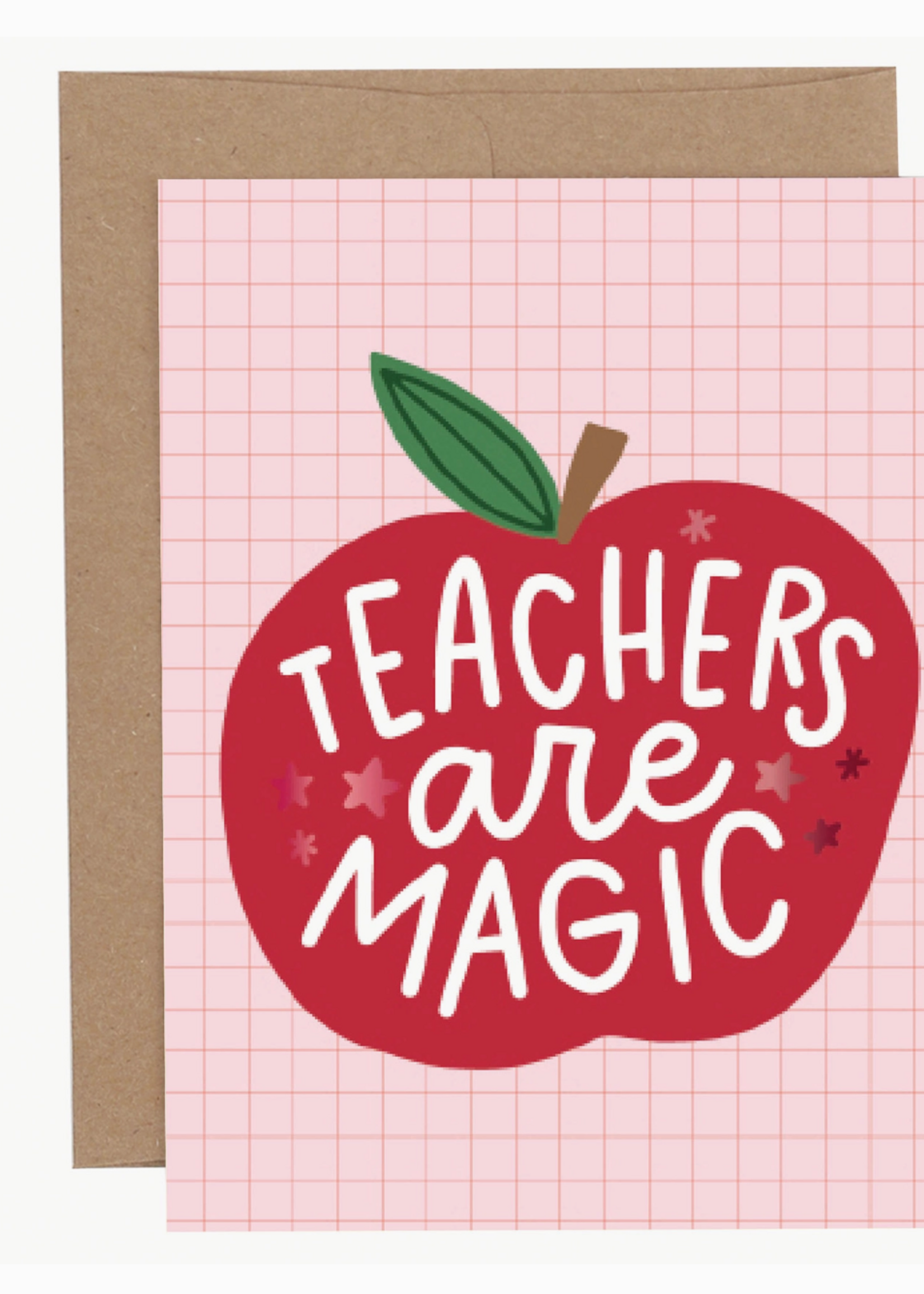 Pippi Post Teachers Are Magic Apple Greeting Card